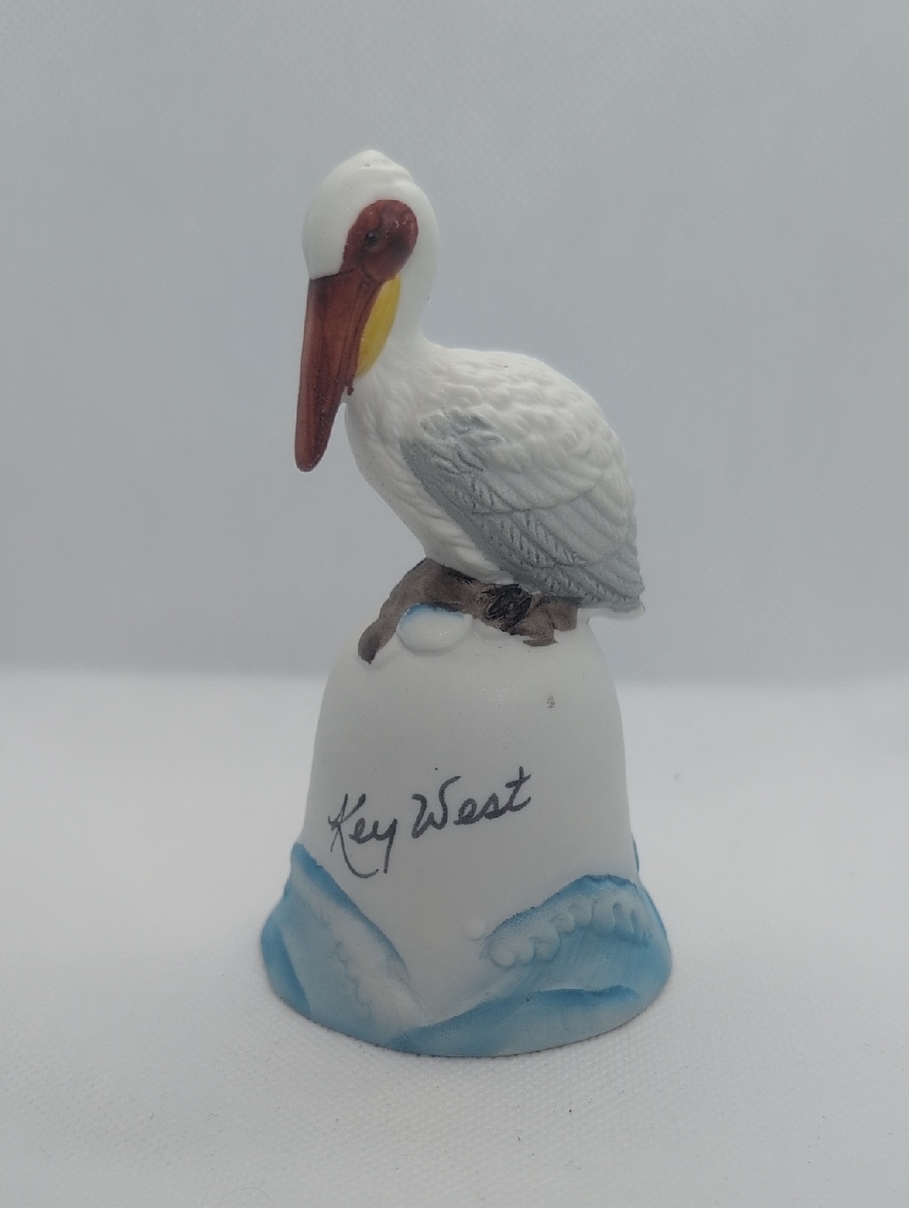 Key West Pelican Figurine Decorative Bell - White and Blue